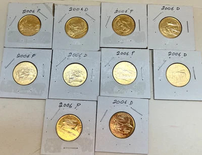 2006 P & D 24 karat gold Overlay State Quarter (10 coins) - Image 1 of 2