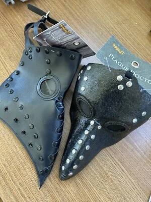 2 Plague Doctor Masks Long Nose Bird Steampunk Crow Vinyl Beak Cosplay. New - Image 1 of 4