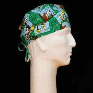 Peanuts Gang Kiss Me I am Iris St. Patrick's Day on Green theme scrub hat - Picture 1 of 1