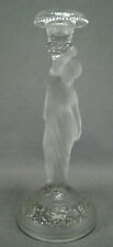 Antique French Neoclassical Lady Frosted Satin Glass Candlestick Circa 1860s