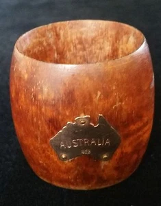 antiguo/de colección anillo servilleta de madera de roble con placa de oro australiana 9k gran regalo - Imagen 1 de 5