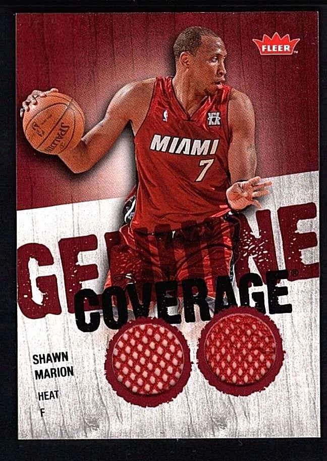 SHAWN MARION 2008-09 FLEER GENUINE COVERAGE DUAL GAME USED JERSEY - Image 1 of 1
