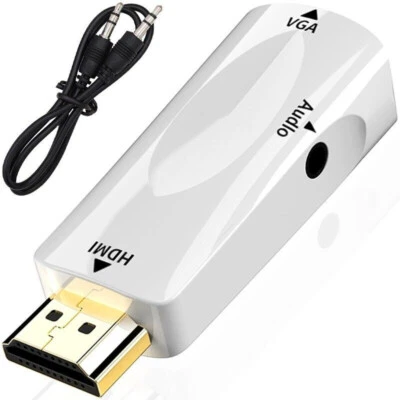 HDMI zu VGA Adapter mit 3.5mm Audiokabel Video Konverter für PC Laptop Retoo - Bild 1 von 4