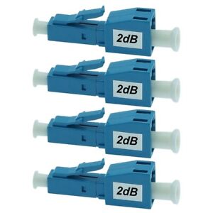 4x 2dB LC/UPC Connector Fiber Optic Optical Attenuator Plug-in Type Single Mode