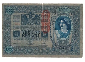 Preowned- Austro-Hungary 1000 Tausend Kronen 1902 Banknote - Picture 1 of 2