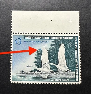 WTDstamps - #RW33 1966 - US Federal Duck Stamp - Mint OG NH **BLUE SPOT ERROR** - Picture 1 of 5