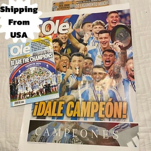 Argentina Bi Campeón Copa América 2024 EE.UU. revista, cartel y periódico Ole - Imagen 1 de 9