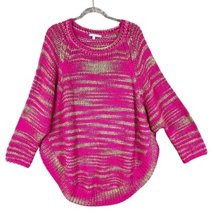 Calypso St. Barth Oversized Alpaca Sweater Boxy Pullover Chunky Knit Pink Sz L - Imagen 1 de 13