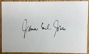 James Earl Jones signed card 'voice of Darth Vader'