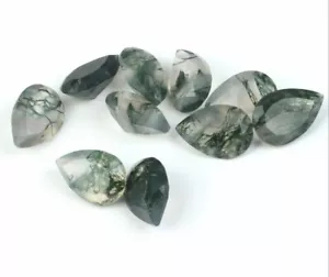 Venta al por mayor Musgo Ágata Pera Corte Facetado 8x12mm a 12x16mm Piedras Preciosas Naturales - Imagen 1 de 6