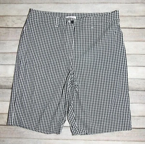 Anne Klein Sport Womens Size 14 Black White Buffalo Checkered Stretch Shorts - Picture 1 of 10