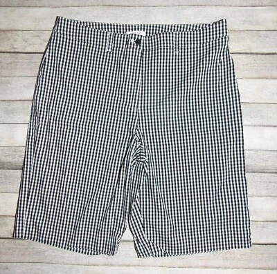 Pantalones cortos elásticos Anne Klein Sport para mujer talla 14 negros blancos búfalo a cuadros Foto 1 de 4
