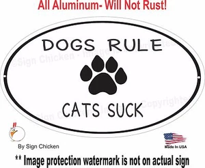 DOGS RULE CATS SUCK, dog decor, Pets, Dog, Puppy, Sign, Pet Owner, pug - Picture 1 of 1