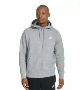 New Nike Mens Medium Sportswear Club Fleece Full-Zip Hoodie - Gray (BV2645-063) - Picture 1 of 9