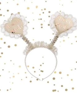 HEN PARTY "TEAM BRIDE" ROSE GOLD & LACE HEADBAND BOPPERS HEN NIGHT ACCESSORIES - Picture 1 of 1