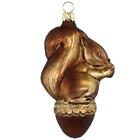 Authentic Squirrel On Acorn German Blown Glass Christmas Tree Ornament