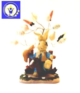 Vintage 7 pulgadas Muy lindo conejo de Pascua de poliresina con alambre flexible árbol vegetal - Imagen 1 de 6