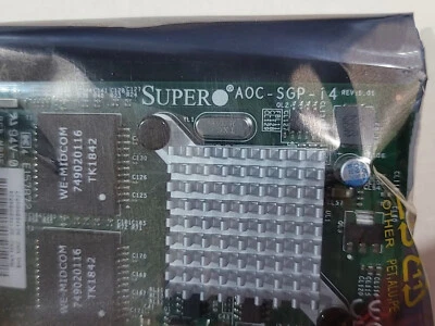 SUPERMICRO AOC-SGP-I4 (INTEL I350-T4V2) QUAD PORT Gigabit NIC w/BOTH BRACKETS - Image 1 of 4