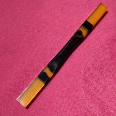Japanese Tortoiseshell Style Hair Stick - Kogai Kanzashi Comb Accessory Vintage - Image 1 of 4