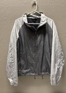 Vintage Alfani Size Large Dark & Light Gray Zip Up Water Resistant Wind Jacket - Picture 1 of 14