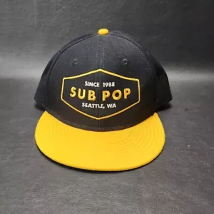 Sub Pop 1988 Seattle WA Grunge Nirvana Snap Back Adjustable Flat Bill Hat Cap - Picture 1 of 7