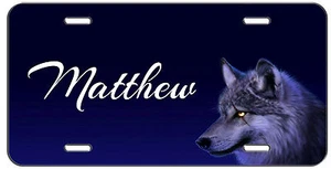PERSONALIZED CUSTOM MONOGRAM VANITY LICENSE PLATE GREY WOLF AUTO TAG - Picture 1 of 1