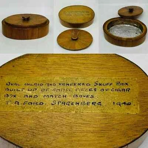 Amazing WWII Prisoner of War Lt Col TA Ford (Sherwood Foresters) Oval Snuff Box - Picture 1 of 9
