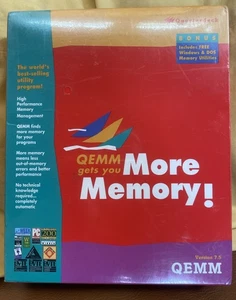 Quarterdeck QEMM More Memory! Version 7.5 NEW &Sealed! Mint BIG BOX Windows DOS - Afbeelding 1 van 2
