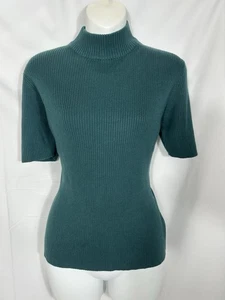 Yarnworks Vintage Rippstrick Mock Neck Pullover Top Gr. M 90s Preppy Old Money - Bild 1 von 10