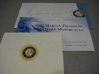 FRANKLIN MINT 1942 HARLEY DAVIDSON WLA MILITARY MOTORCYCLE COA PAPERWORK - Image 1 of 4