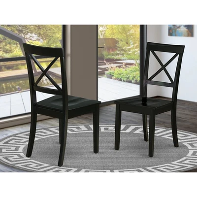 Sillas de comedor East West Furniture Boston - respaldo cruzado BOC-BLK-W BOC-BLK-W Foto 1 de 4