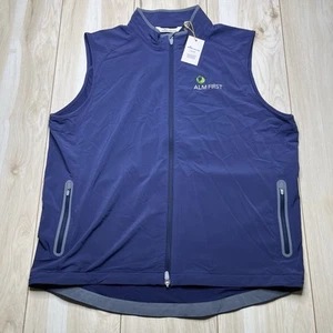 Peter Millar NEW Crown Sport Performance Full Zip Golf Vest Mens Size XL Blue - Picture 1 of 17