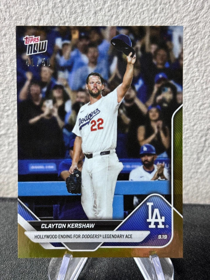 2025 MLB Topps NOW 734 CLAYTON KERSHAW HOLLYWOOD GM DODGERS GOLD /50 - Image 1 of 2