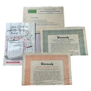 Vtg. 4 Pc. Lot Maytag Color I.D., Dryer User guide, Warranty Documentation Am - Picture 1 of 6