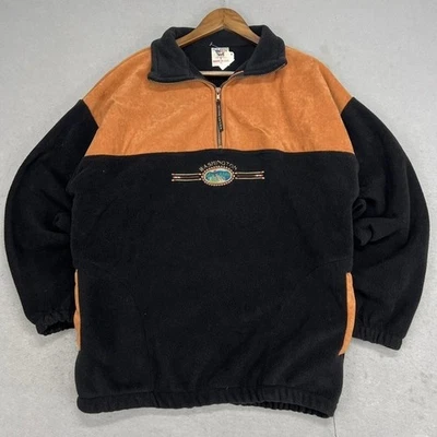 Chaqueta Pullover Vintage Años 90 Estado de Washington Bordada Polar Canoa Nativa XL Foto 1 de 4