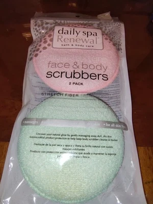 2X Daily Spa Renewal  Facial Mini Scrubber: Dual Texture Face Scrubbers 2 Pack  - Image 1 of 2