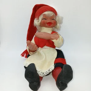 Vintage Arne Hasle Puppe Norwegerin Frau Weihnachtsmann ? Weihnachtswichtel Elfe - Bild 1 von 15