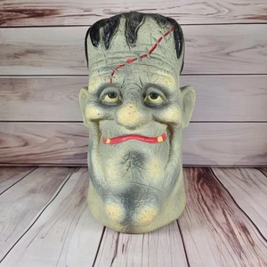 Vintage Papier Magie Frankenstein Kopf Blasform SELTEN 11 Zoll Hohl Dekor - Bild 1 von 13