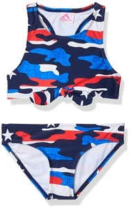 Girls' Addie UPF 50+ Beach Sport Racer Bikini 2-Piece Swimsuit, American Drea... - Picture 1 of 4