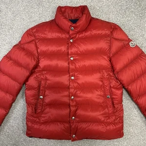 Moncler Piriac rote gefütterte Jacke Größe 2 S/M 100 % authentisch - Bild 1 von 21