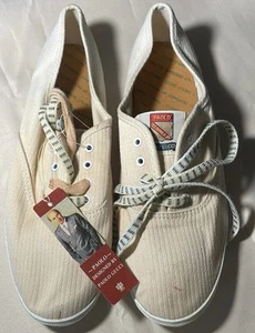Nuevo con etiquetas Tenis Vintage Años 90 Paolo Gucci Lona Acanalada Beige/Color Melocotón Claro - Imagen 1 de 6