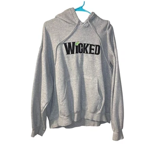 Wicked Green for Good Women's Hoodie Size 2XL Broadway Musical Gray Embroidered - Picture 1 of 7