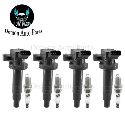 4pcs Ignition Coil and Spark Plug For 2003-2008 Toyota Matrix 1.8L L4 - Image 1 of 4