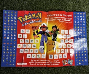 Vintage Nintendo 1998 Pokemon Gotta Catch 'Em All Sticker Poster - Picture 1 of 3