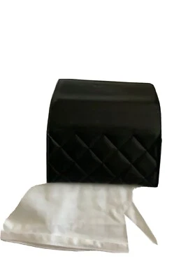 NEW CHANEL Sunglasses Eyeglasses CASE- Leather Black Soft Quilted Padded ITALY - Image 1 of 4