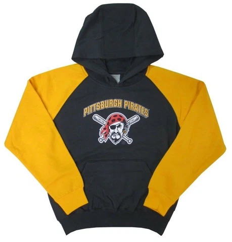 Pittsburgh Pirates MLB YOUTH Black/Gold Hooded Sweatshirt Cover