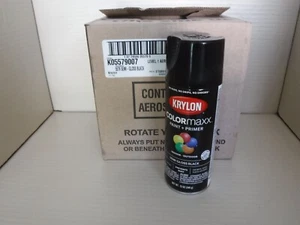 Krylon K05579007 ColorMaxx 12 Oz. Semi-Gloss BLACK Spray Paint & Primer (6 Pack) - Picture 1 of 2