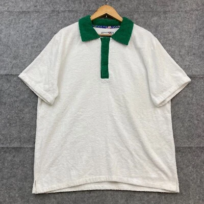 House of Kiwi Shirt Mens XL White Terry Cotton Short Sleeve Collared 27924 — 第 1/4 张图片