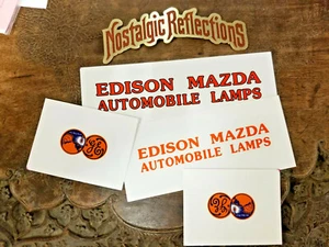 Edison Mazda Automomobile Lamps Water Slide Decal Set 1920s - Picture 1 of 4