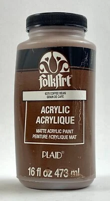 Plaid Acrylic Paint Matte Coffee Bean Folkart 6370 16 fl oz - Image 1 of 3